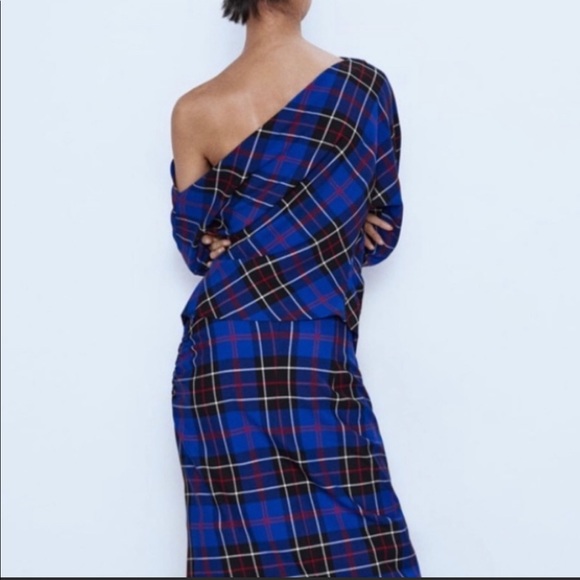 ZARA asymmetric check print top - Picture 4 of 11